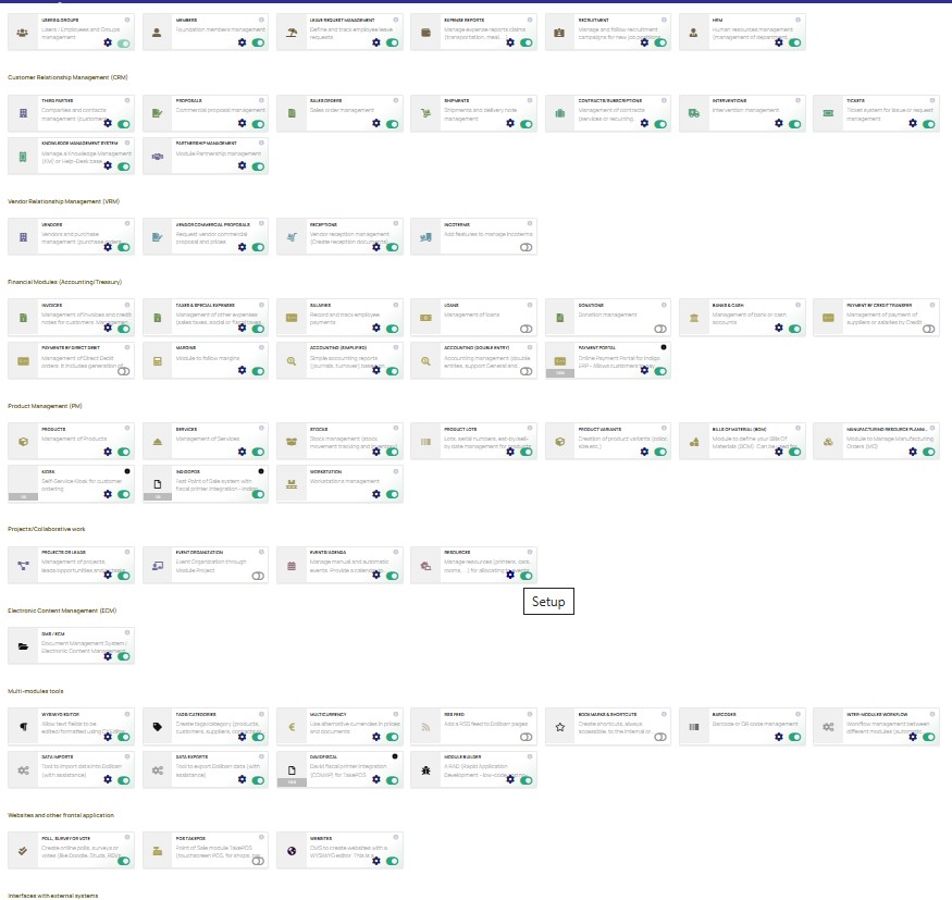 GoERP Modules - Sales, Inventory, Finance, and more